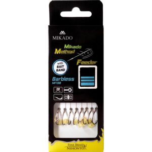 HACZYK DO METODY 10 cm Z GUMKĄ - haczyk bezzadziorowy: 12 / plecionka: 0.12 mm - op.8szt - obrazek 2