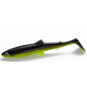 Guma WESTIN BullTeez Shadtail 9.5cm 7g Black/Chartreuse - obrazek 1