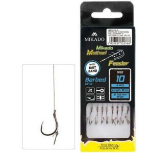 Przypon MIKADO Method Feeder z igłą - hak z zadziorem nr 10 / plecionka: 0.12mm/10cm - op.8szt. - obrazek 1