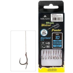Przypon MIKADO Method Feeder z igłą - hak z zadziorem nr 8 / plecionka: 0.14mm/10cm - op.8szt. - obrazek 1