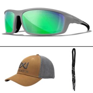 Okulary polaryzacyjne Wiley X - GRID Captivate Green Mirror Matte Cool Grey Frame - obrazek 5