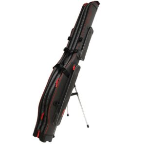 Sztywny pokrowiec na wędki ze stelażem - MIKADO - trzykomorowy 140cm - obrazek 1