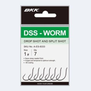 Haczyki BKK DSS-Worm rozmiar 1/0, op. 6szt - obrazek 2
