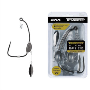 Haczyki offsetowe z obciążeniem BKK Titan Diver+ rozmiar 8/0, waga 8g; 12g, op. 2szt - obrazek 1