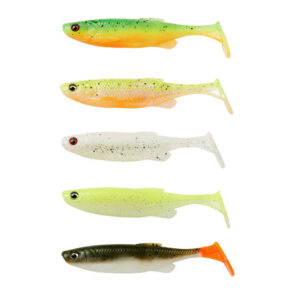 Zestaw gum SAVAGE GEAR Fat Minnow T-Tail 7.5cm 5g DarkWater Mix - 5szt - obrazek 1