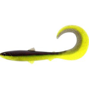 Guma WESTIN BullTeez Curltail 10cm - 6g - Black Chartreuse - obrazek 1