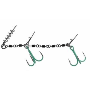 Dozbrojka z krętlików MIKADO Jaws Double Evo Stinger Fluo XL - 35kg - kotwice nr 2/0 - op.1szt. Do gum 18-22cm - obrazek 1