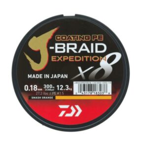 Plecionka Daiwa J-Braid Expedition X8E 0.22mm / 150mm / Smash Orange - obrazek 1