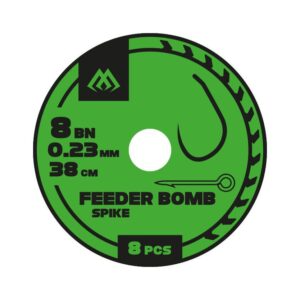 Przypon Mikado feeder bomb - Z IGŁĄ - hak bez zadziora nr 6 / żyłka: 0.25mm/38cm - op.8szt. - obrazek 1