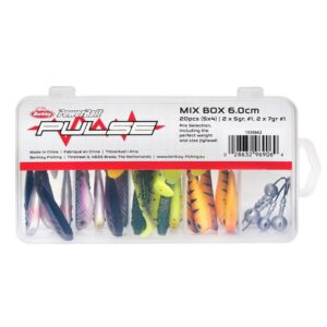 Zestaw Berkley Pulse Shad Box Mix 11cm - 12szt. + 4 główki - obrazek 1
