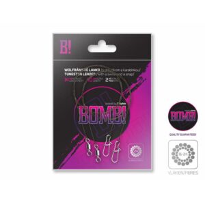 Przypon DELPHIN Wolframowy BOMB! z krętlikiem i agrafką 35cm/11kg - 2szt.