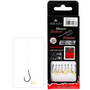 HACZYK DO METODY 10 cm Z GUMKĄ - haczyk z zadziorem: 4 / żyłka: 0.28 mm - op.8szt - obrazek 1