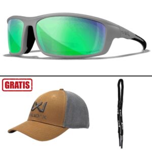 Okulary polaryzacyjne Wiley X - GRID Captivate Green Mirror Matte Cool Grey Frame - obrazek 3