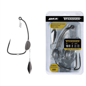 Haczyki offsetowe z obciążeniem BKK Titan Diver+ rozmiar 18/0, waga 32g; 42g, op. 2szt - obrazek 1