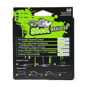 Plecionka BERKLEY Sick Braid 8 Flame Green 150m - 0.14mm - 16.5kg - obrazek 4