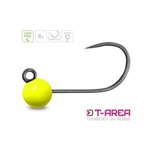 Główka jigowa wolframowa Delphin T-AREA BL / 45.5mm / 1.5g / #4 / 5 szt. - fluo żółta - obrazek 2