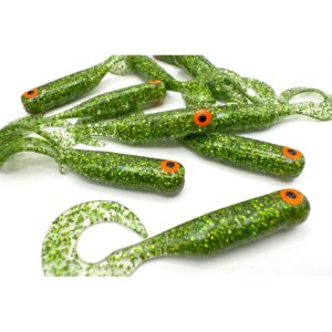 Przynęta Great Fish GF1 Twister - 4.9cm - 0.9g - Glitter Green - Bezzapachowy - 10szt. - obrazek 2