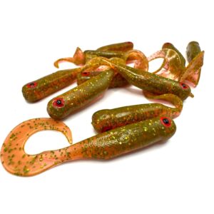 Przynęta Great Fish GF1 Twister - 4.9cm - 0.9g - Motor Oil Green - Rybny - 10szt. - obrazek 2