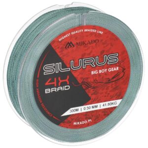 Plecionka Mikado SILURUS 4 X BRAID 0,50mm | 41,80kg | 300m| zielona - obrazek 2