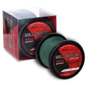 Plecionka Mikado SILURUS 4 X BRAID 0,45mm | 37,40kg | 600m| zielona - obrazek 1