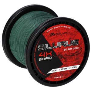 Plecionka Mikado SILURUS 4 X BRAID 0,50mm | 41,80kg | 600m| zielona - obrazek 3