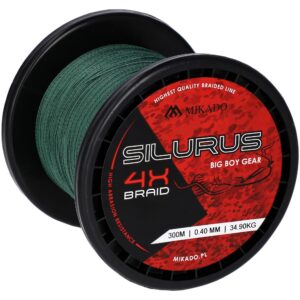 Plecionka Mikado SILURUS 4 X BRAID 0,50mm | 41,80kg | 600m| zielona - obrazek 5